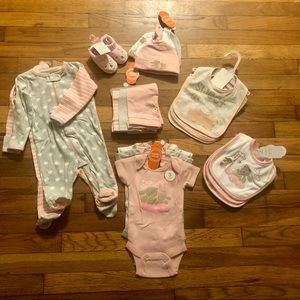 Lot of 18 Baby Girl Essentials Clothes